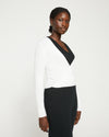 Knitted Wrap Cardigan - Cream