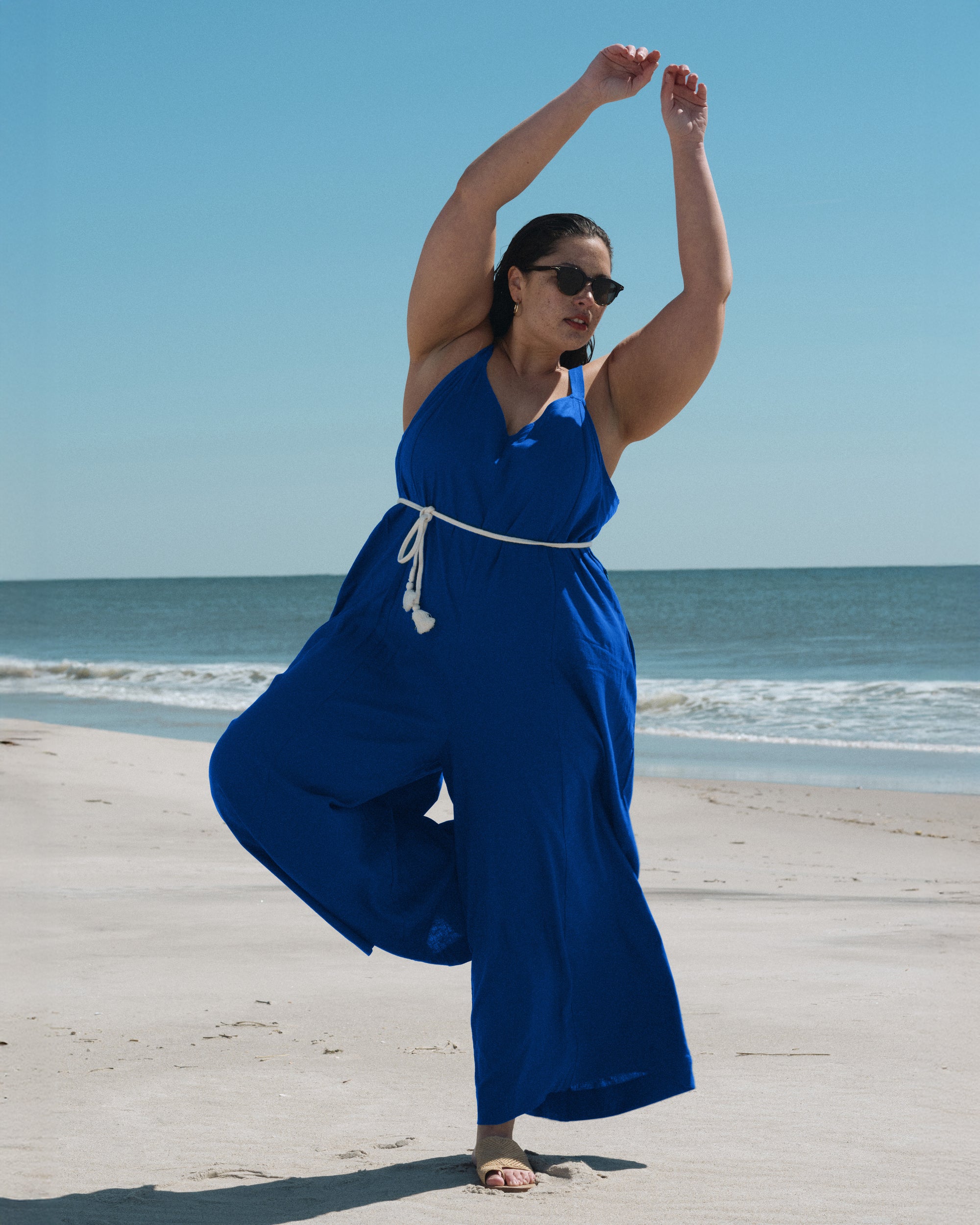 Promenade Linen Jumpsuit Ultramarine