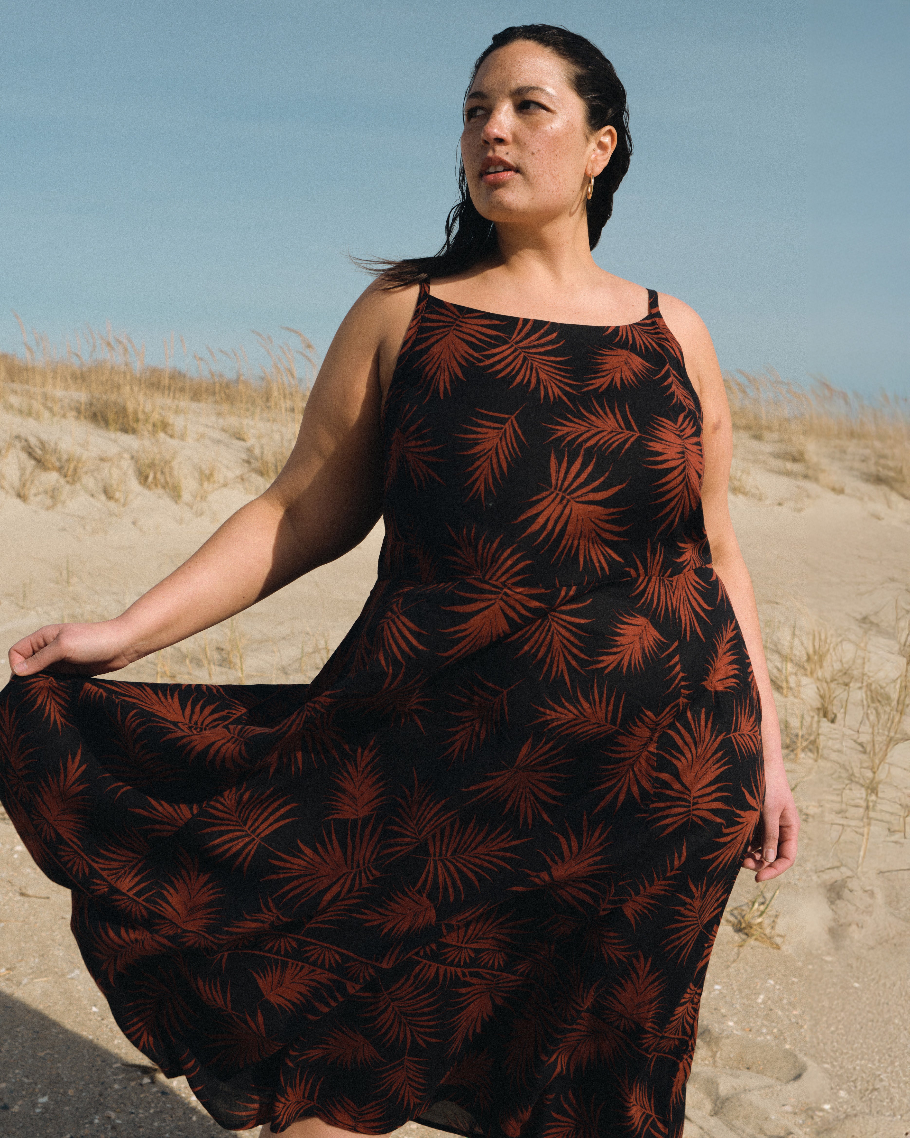 Kuki Linen Blend Midi Dress - Bohem Print – Universal Standard