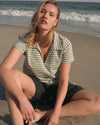 Cecile Breton Polo - Sage/Ecru Stripe