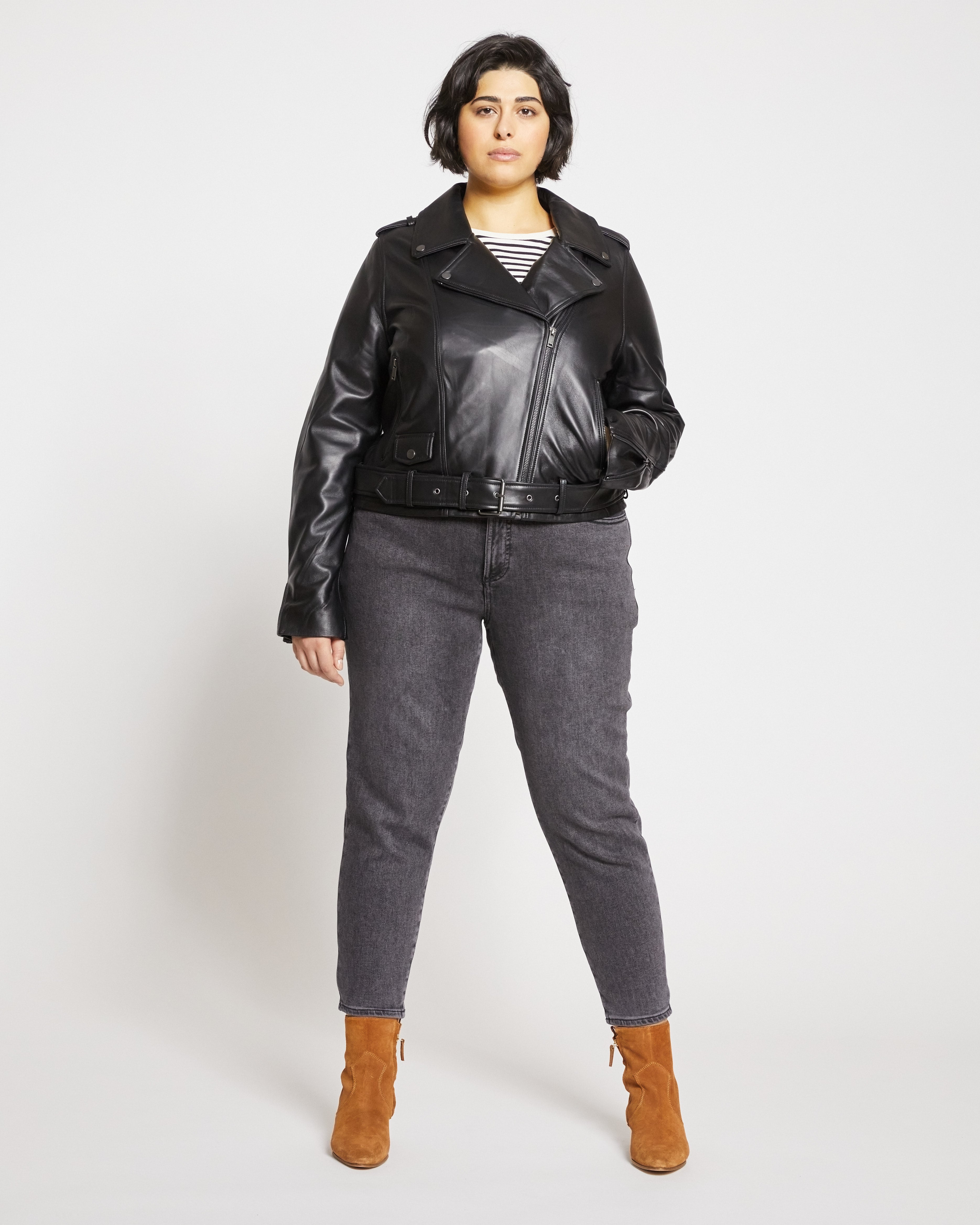 Leeron Leather Moto Jacket - Chili Chocolate – Universal Standard