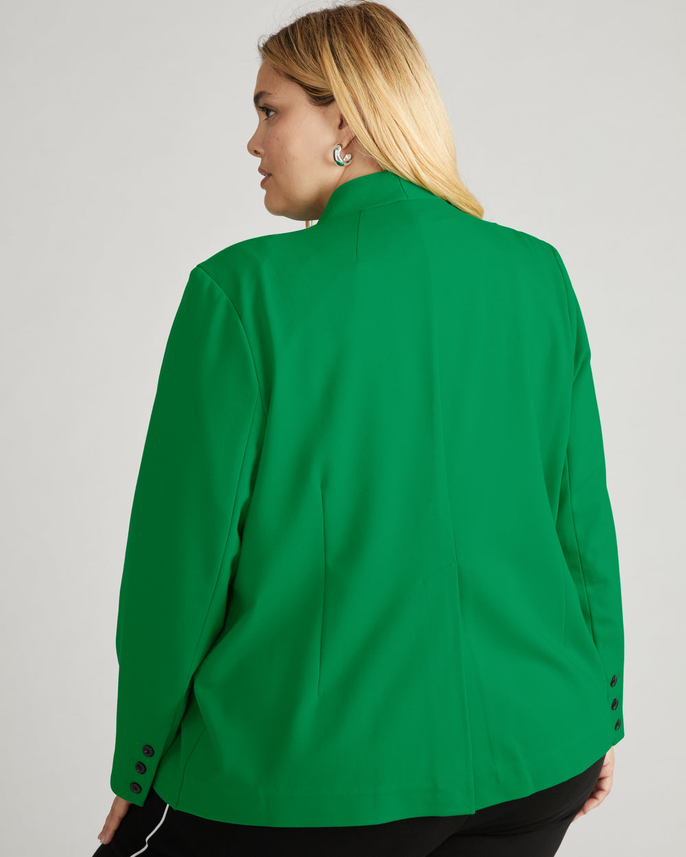 Lennox Collarless Ponte Blazer - Vivid Green