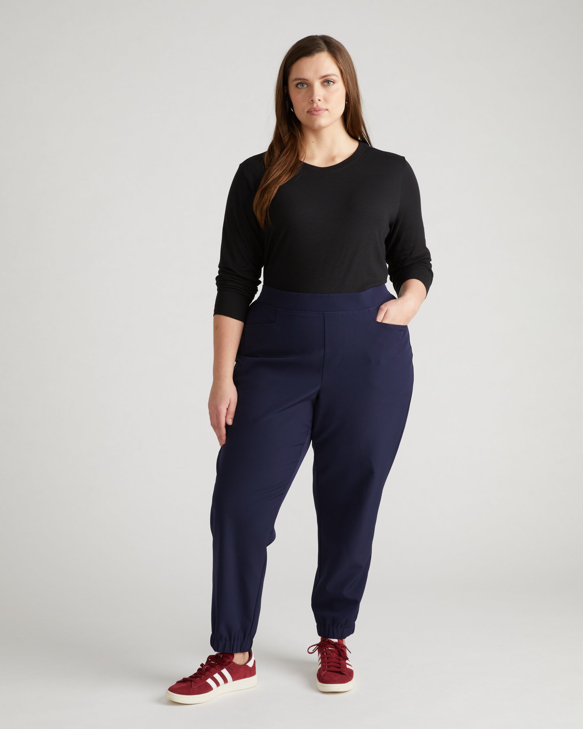 Light-As-Air Long Sleeve Crew Neck Tee - Black