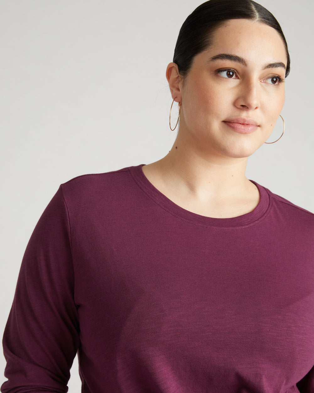 Light-As-Air Long Sleeve Crew Neck Tee - Jam