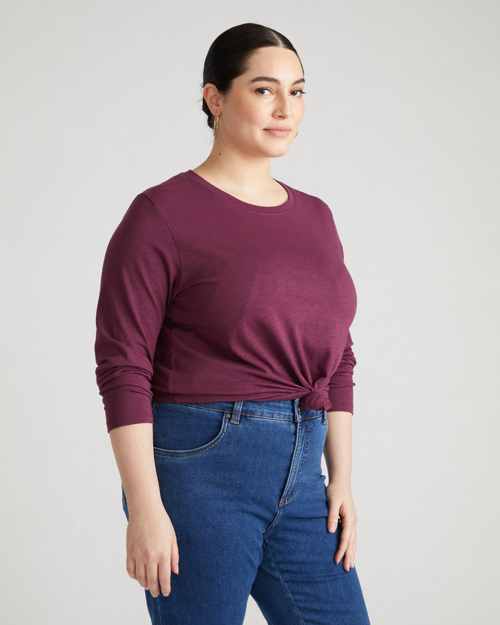Light-As-Air Long Sleeve Crew Neck Tee - Jam