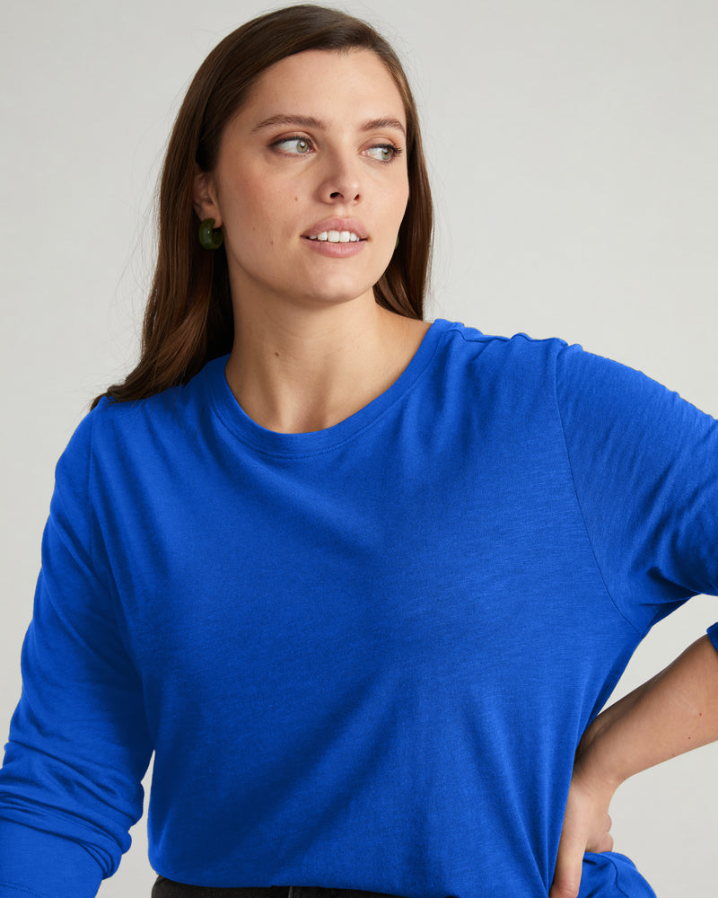 Light-As-Air Long Sleeve Crew Neck Tee - Ultramarine