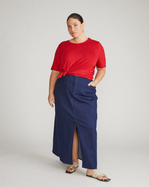 Lily Liquid Jersey Crew Neck Stovepipe Tee - New York Red