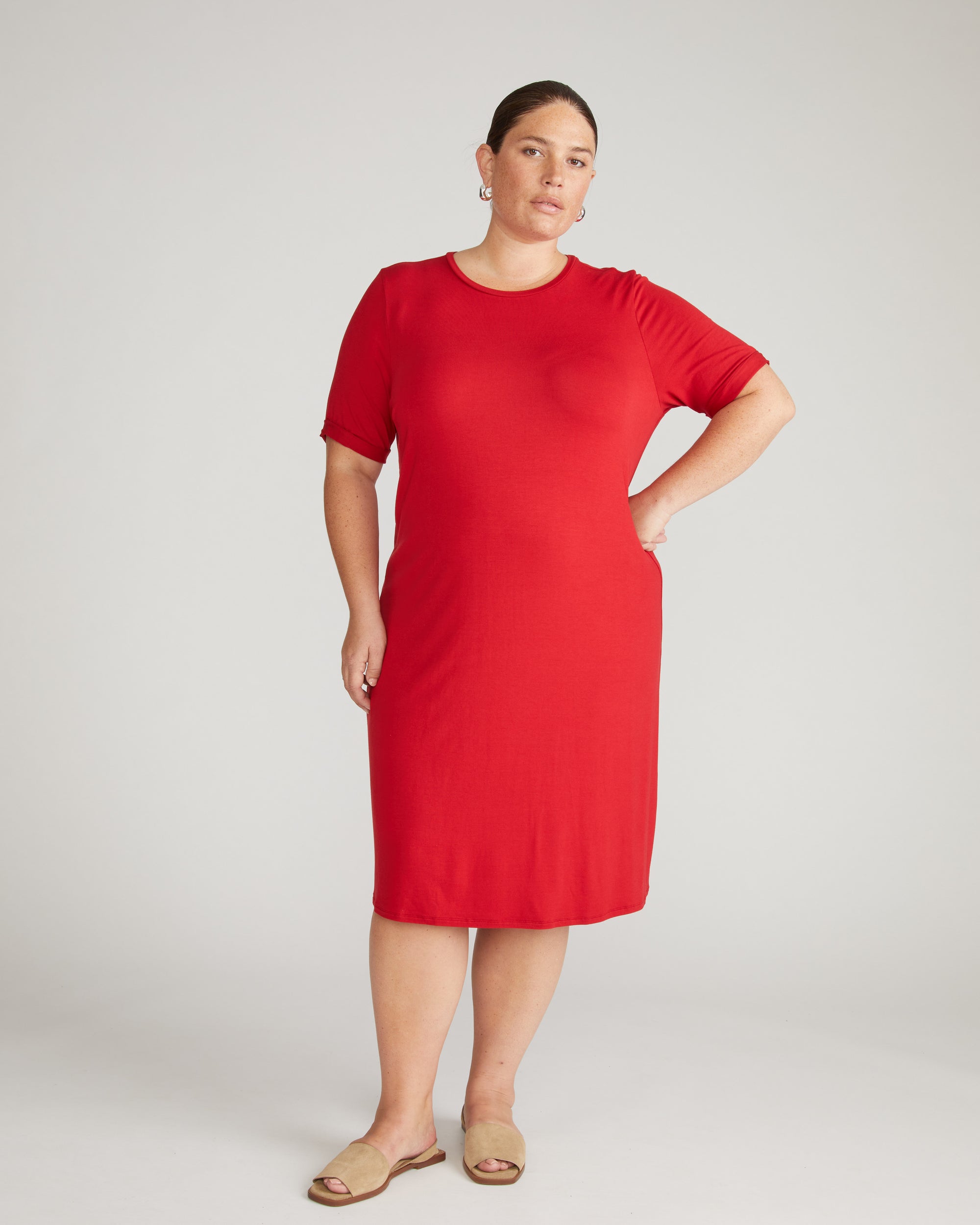 Lily Liquid Jersey Dress - New York Red | Plus Size & Straight Size Women's Fashion | Universal Standard