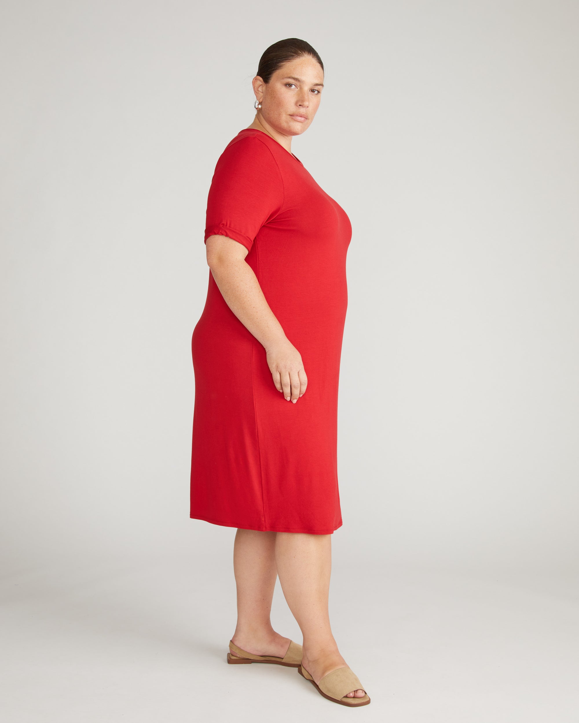 Lily Liquid Jersey Dress - New York Red | Plus Size & Straight Size Women's Fashion | Universal Standard