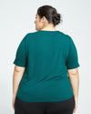 Lily Liquid Jersey Crew Neck Stovepipe Tee - Forest Green