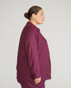 Button Back Linen Polo Shirt - Acai