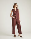 Lou Barrel Leg Linen Pants - Brulee
