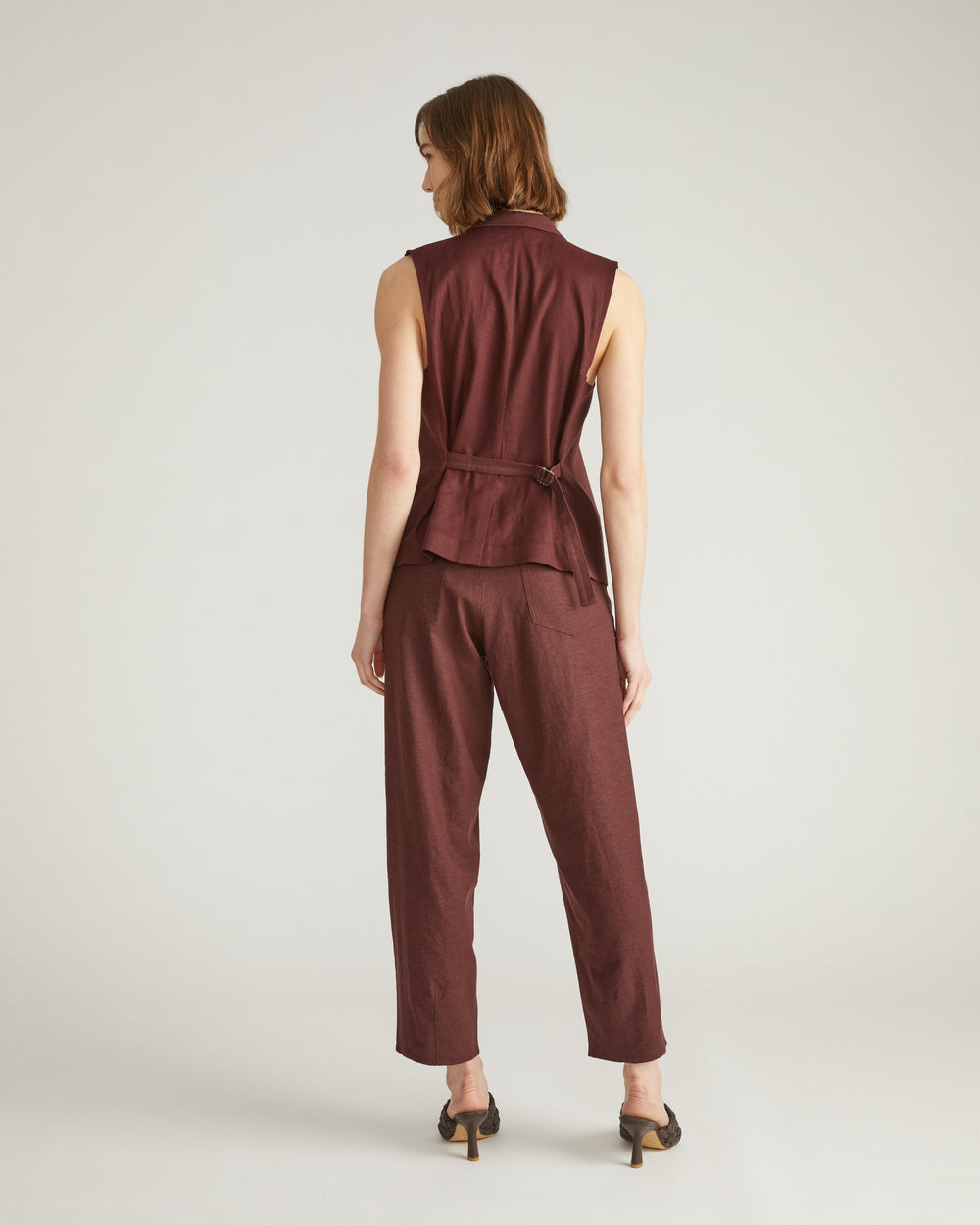 Lou Barrel Leg Linen Pants - Brulee