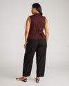 Lou Barrel Leg Linen Pants - Black