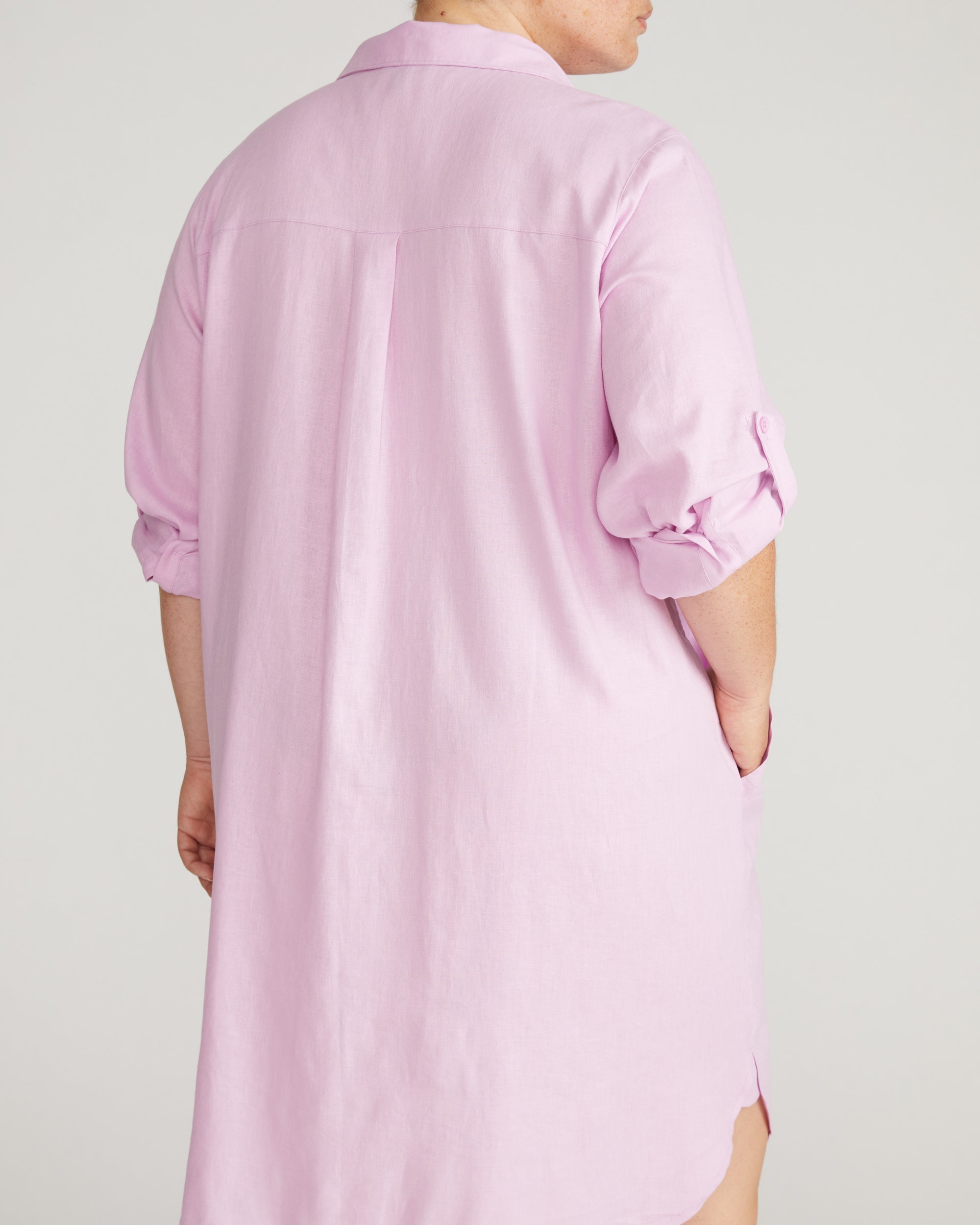 Linen Rubicon Shirtdress - Lilac