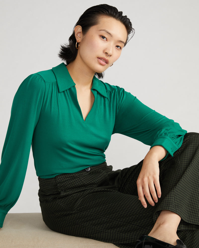 Moore Liquid Jersey Blouse - Lily Pad