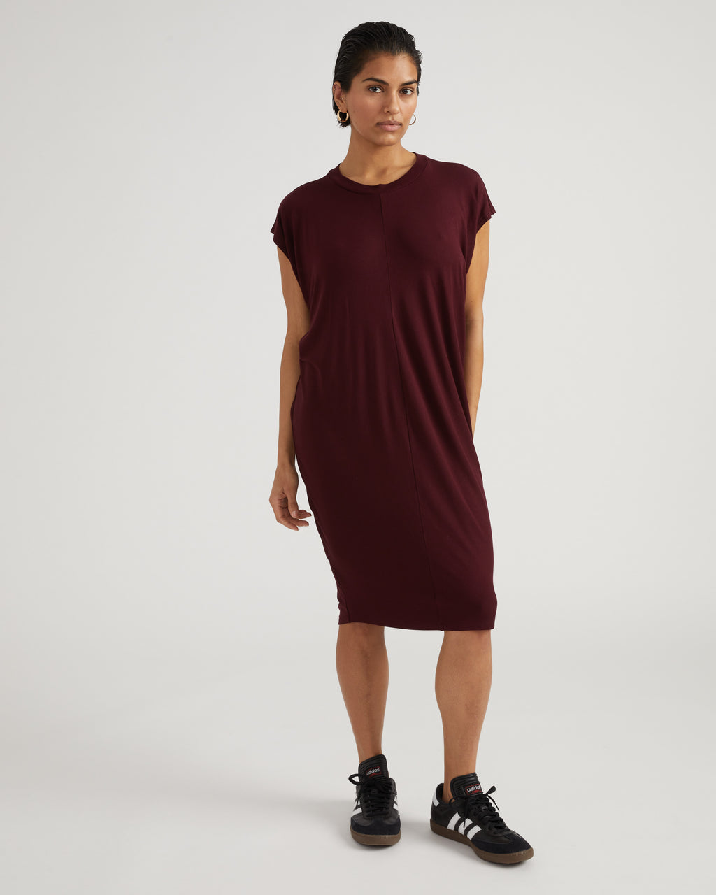 Carrea Relaxed Liquid Jersey Dress - / Black Cherry- SizeS