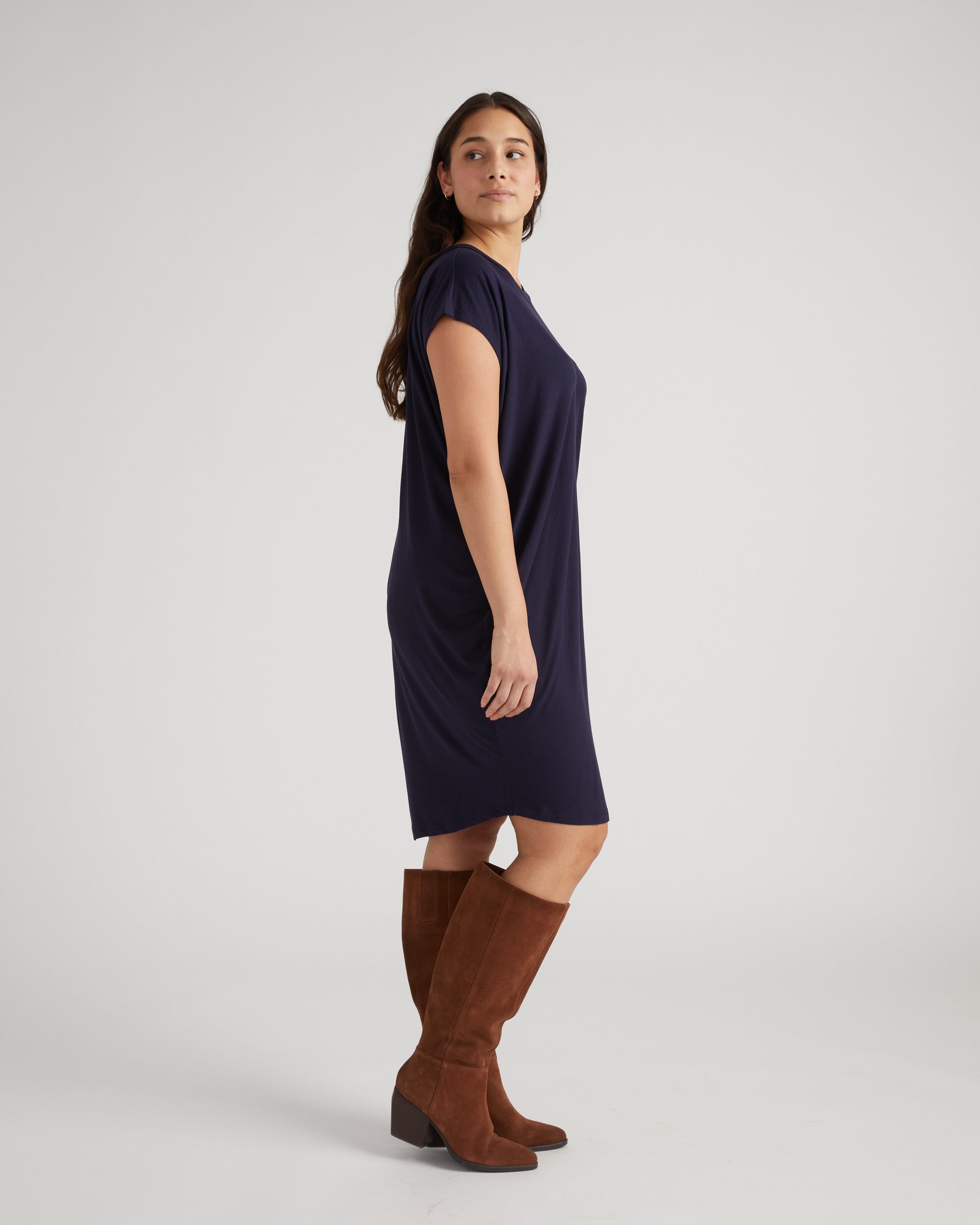 Carrea Relaxed Liquid Jersey Dress - / Midnight- Size2XS - by Universal Standard Carrea Relaxed Liquid Jersey Dress - / Midnight- Size2XS - by Universal Standard