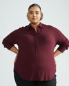 Elbe Popover Liquid Jersey Shirt Classic Fit - Black Cherry
