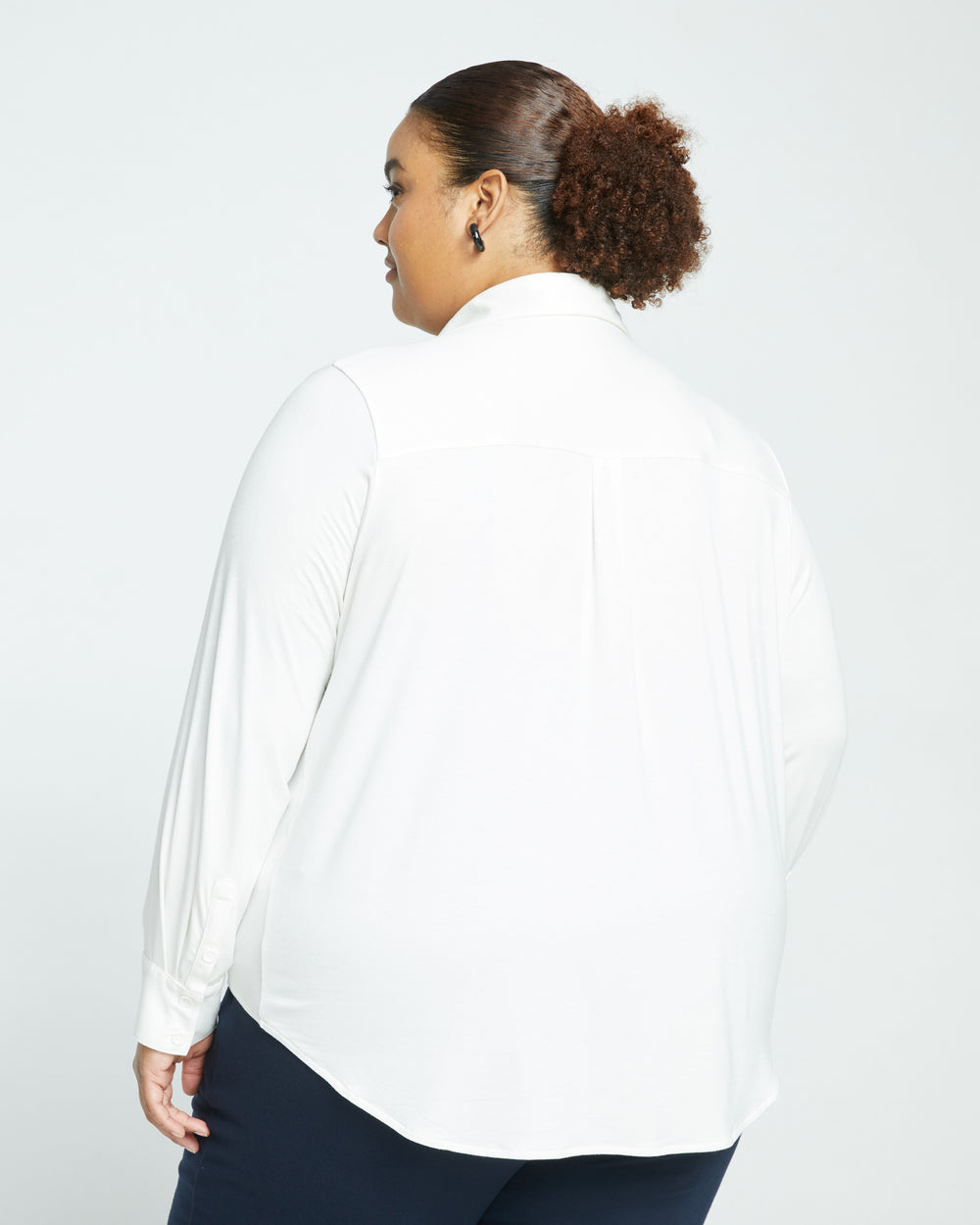 Elbe Popover Liquid Jersey Shirt Classic Fit - White