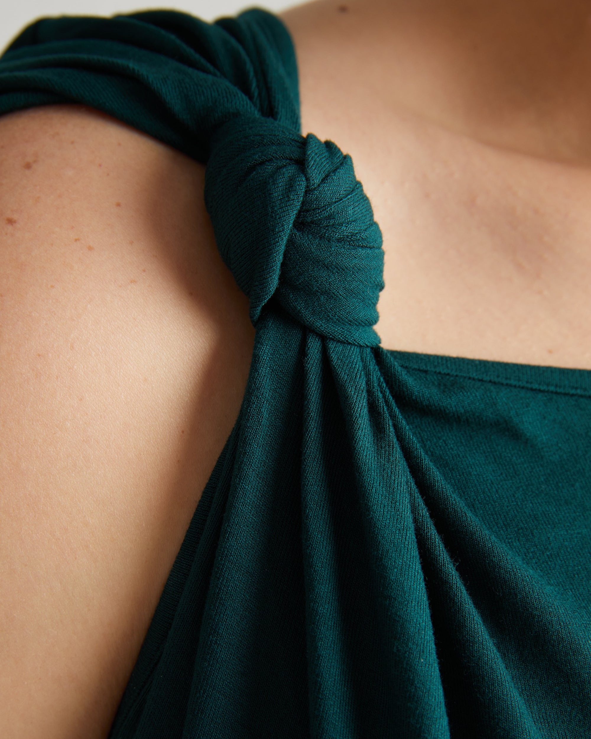 Estella Liquid Jersey Knot Tank - Forest Green