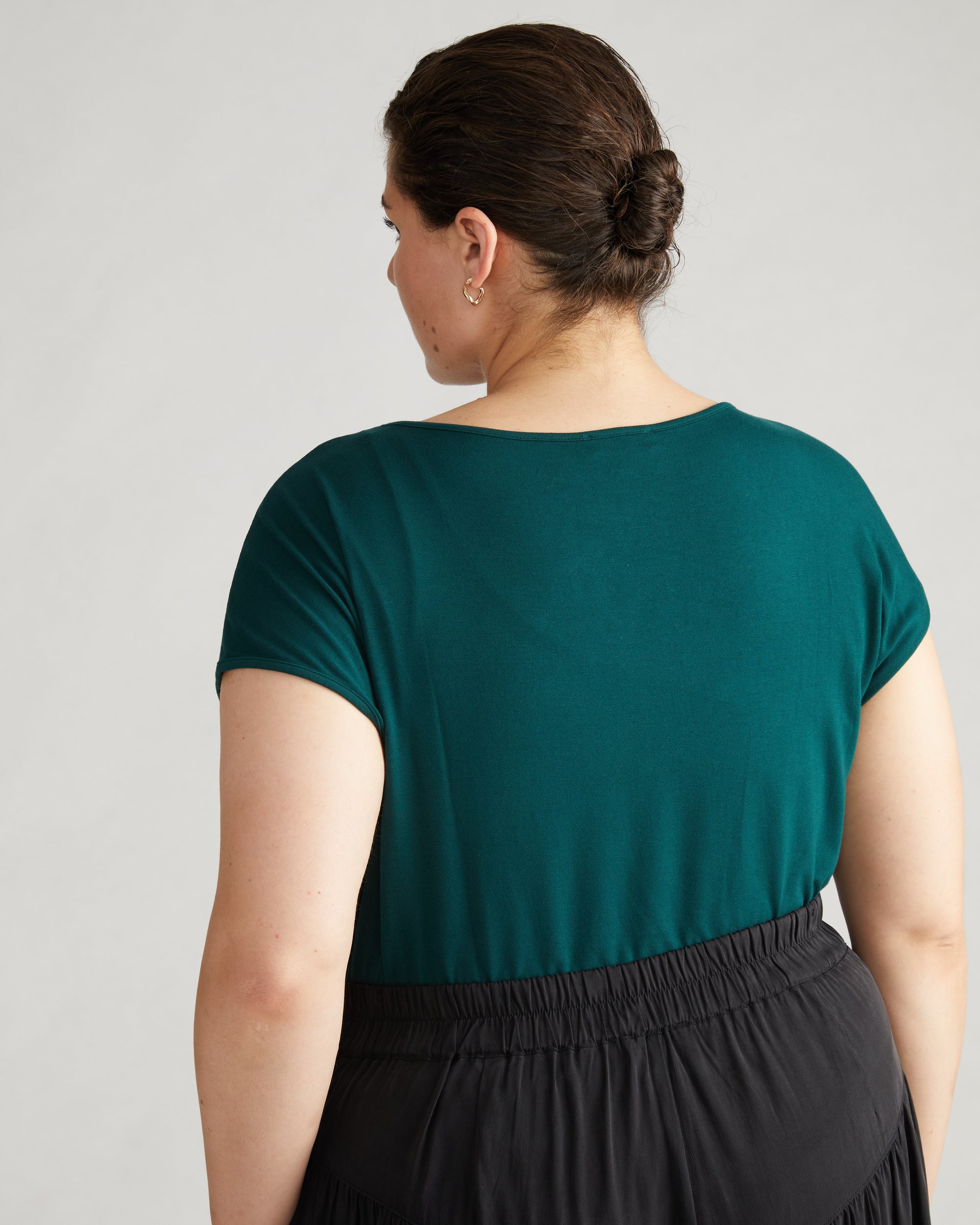 Estella Liquid Jersey Knot Tank - Forest Green