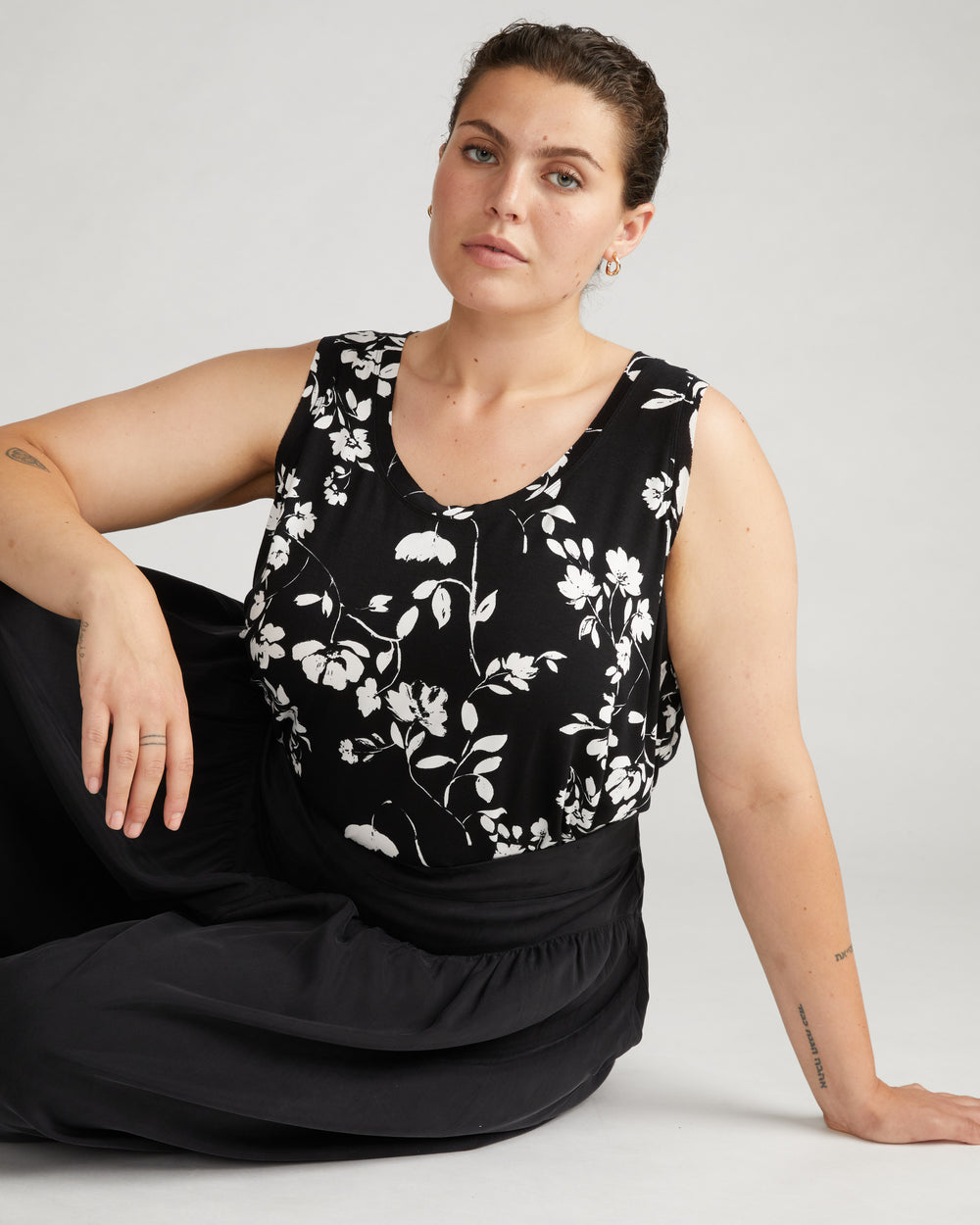 Hudson Liquid Jersey Tank - Moonlit Garden Print