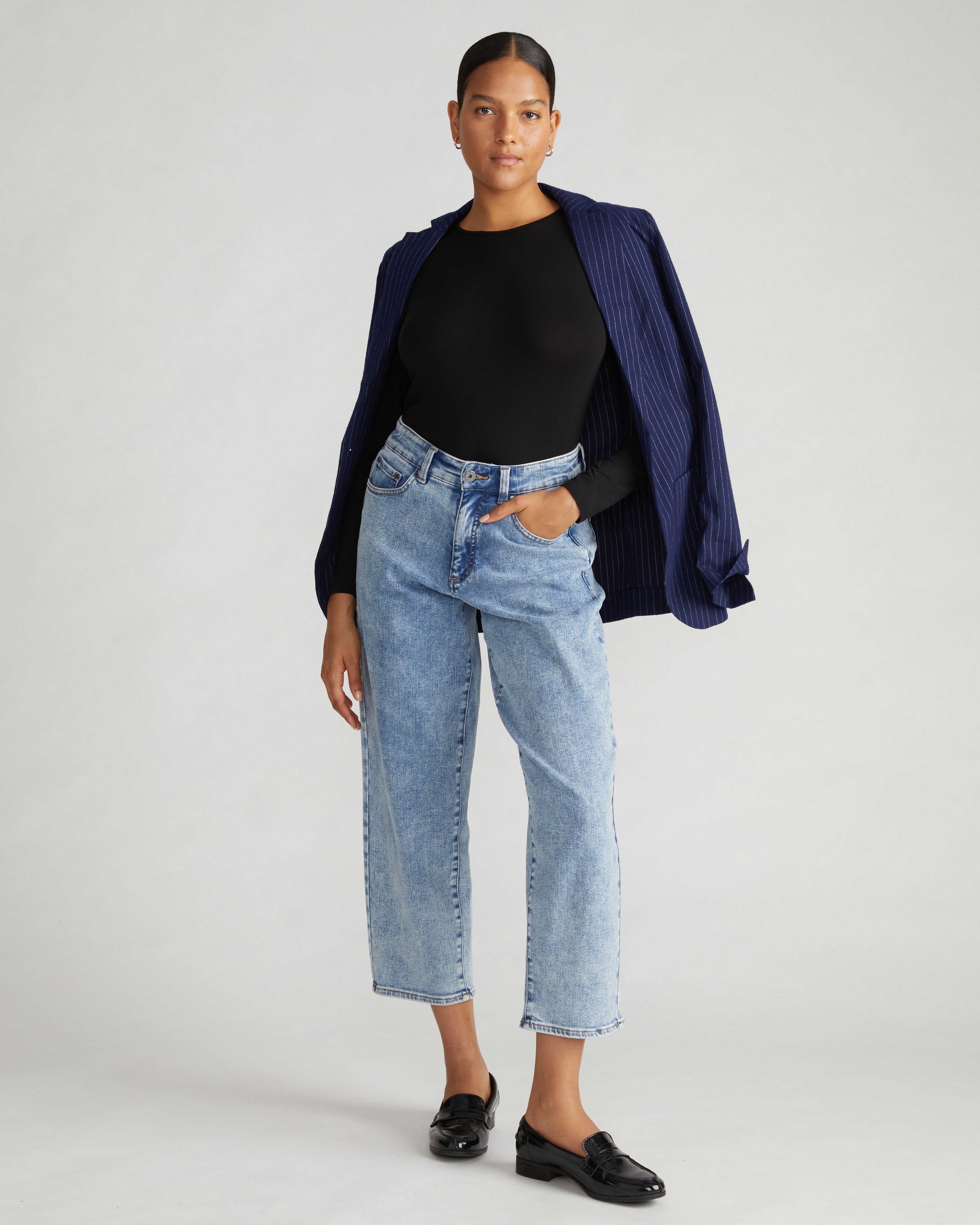 Joan Liquid Jersey Long Sleeve Top - Black – Universal Standard