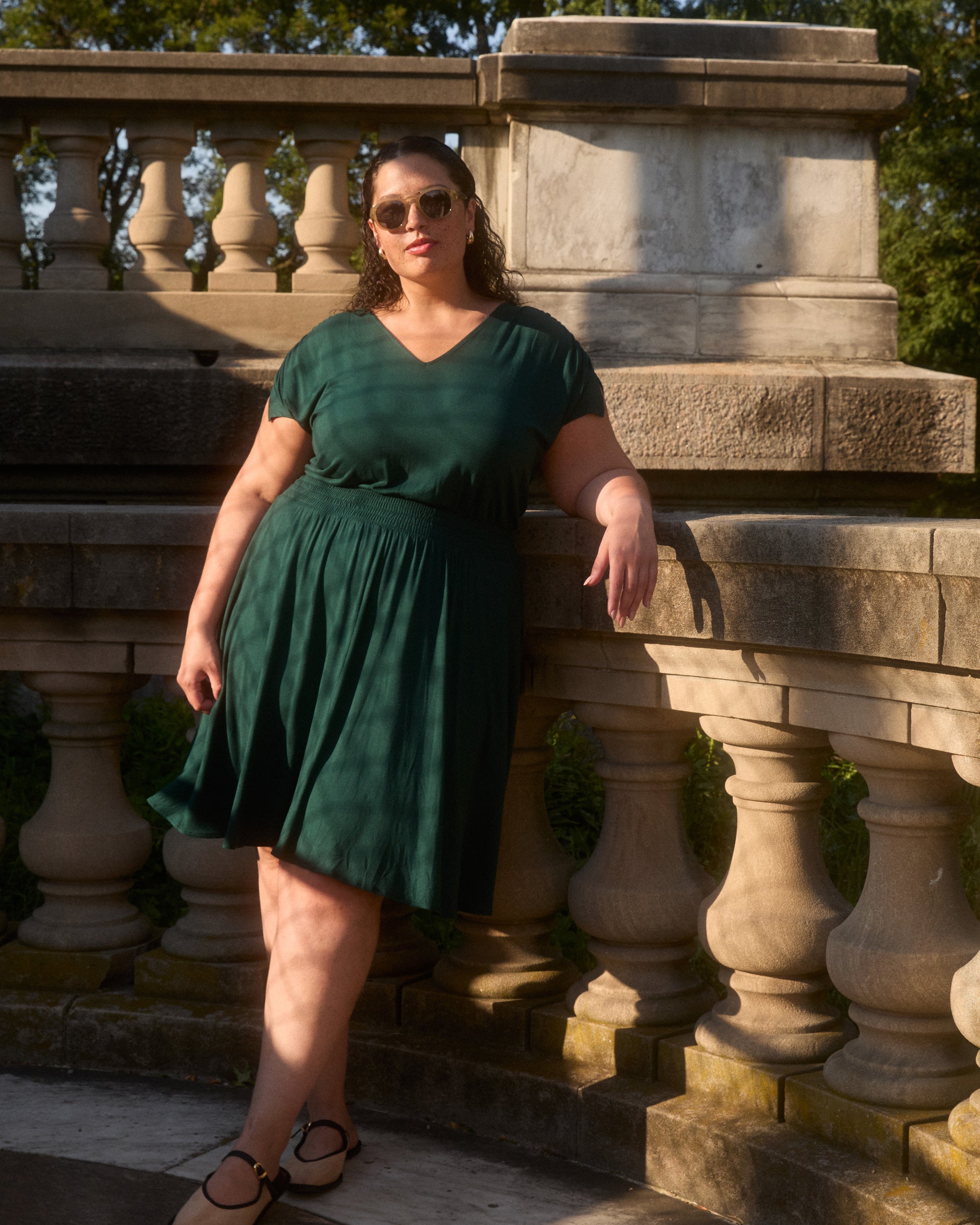 Minetta Liquid Jersey Dress - Forest Green | Plus Size & Straight Size Women's Fashion | Universal Standard