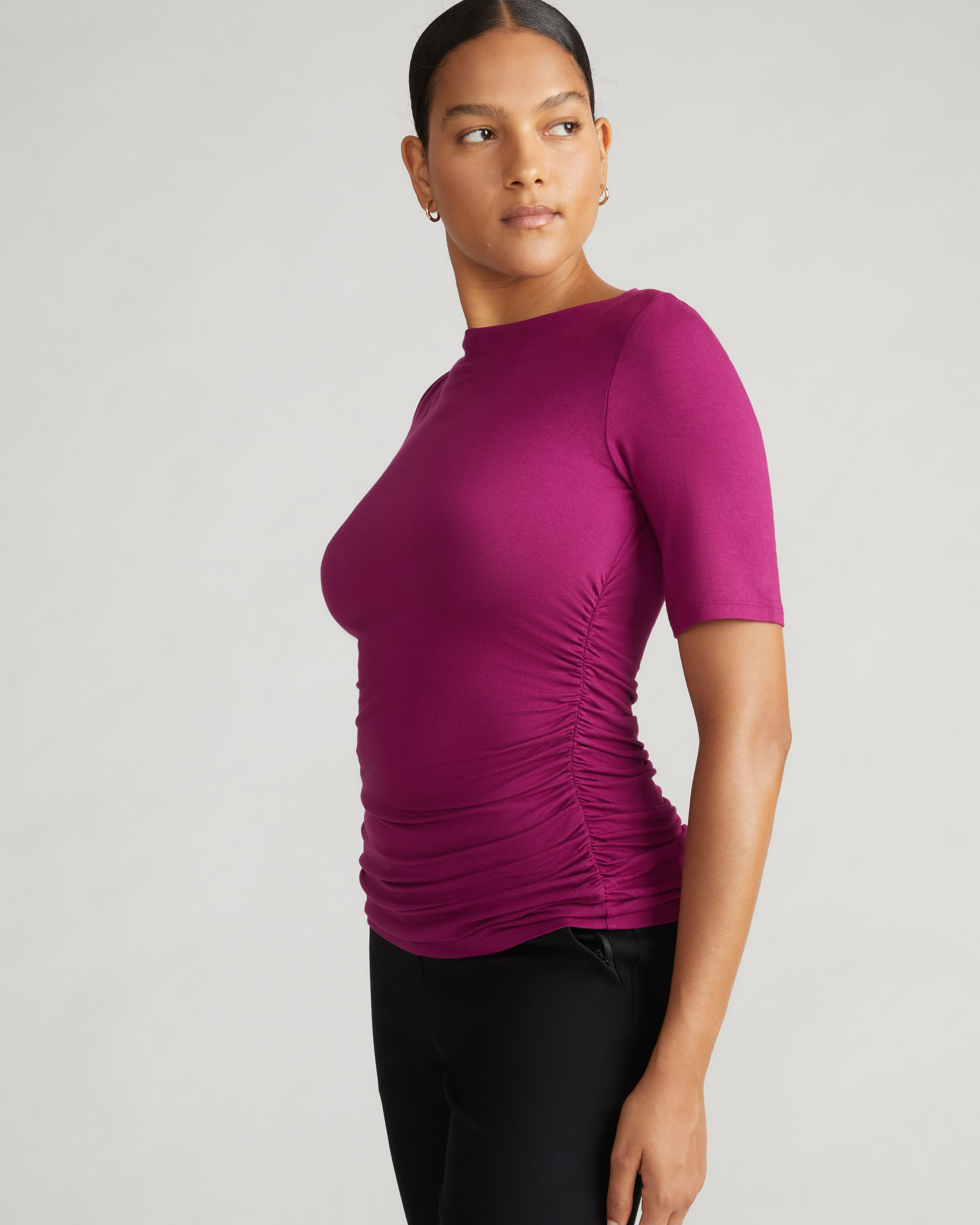 Louise Short Sleeve Liquid Jersey Top - Rothko Purple – Universal