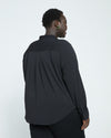 Crepe Jersey Long Sleeve Tess Blouse - Black