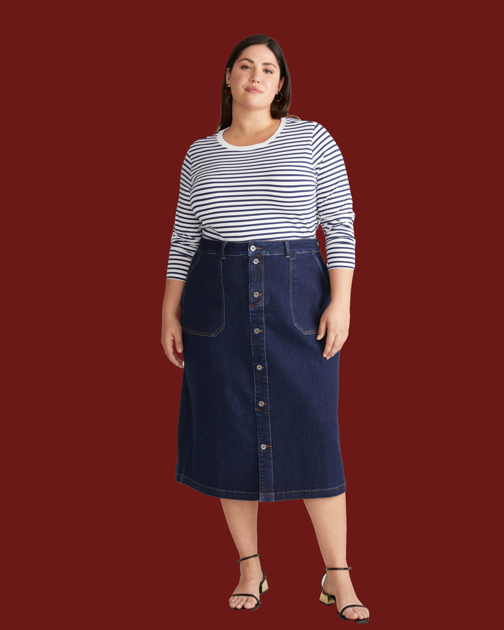 Long Sleeve Tee Rex - White/Cenote Stripe