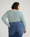 Long Sleeve V Rex - Bone/Botanic Stripe