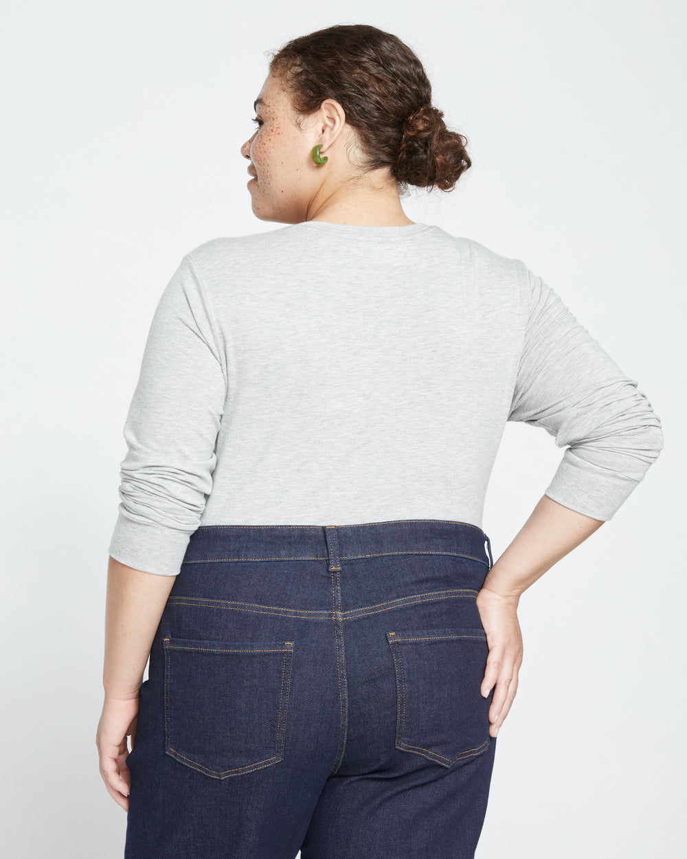 Long Sleeve V Rex - Heather Grey