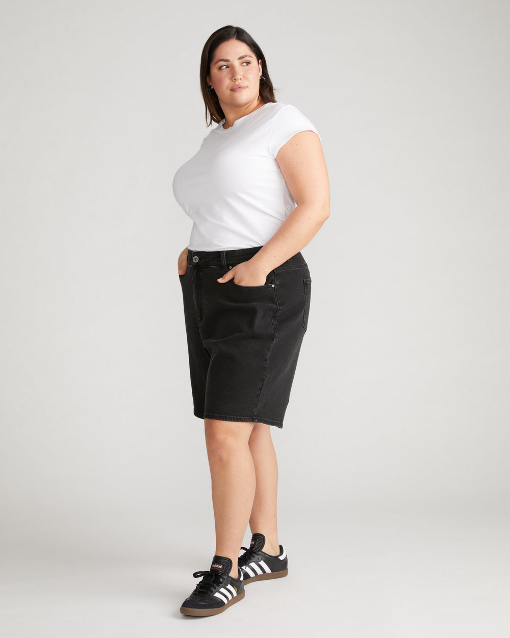 Lou Loose Fit Denim Shorts - Broken Black