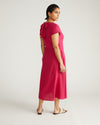 Louvre Bow Back Linen Dress - Cerise