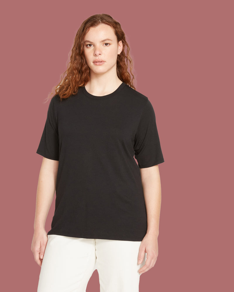 Maia Stovepipe Sleeve Tee - Black