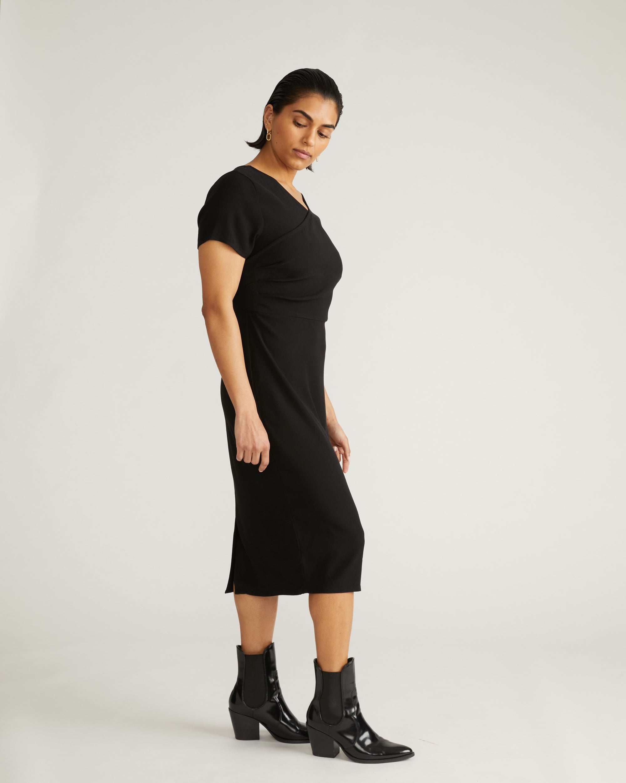 Mary Double Luxe Dress - Black Universal Standard Mary Double Luxe Dress - Black Universal Standard