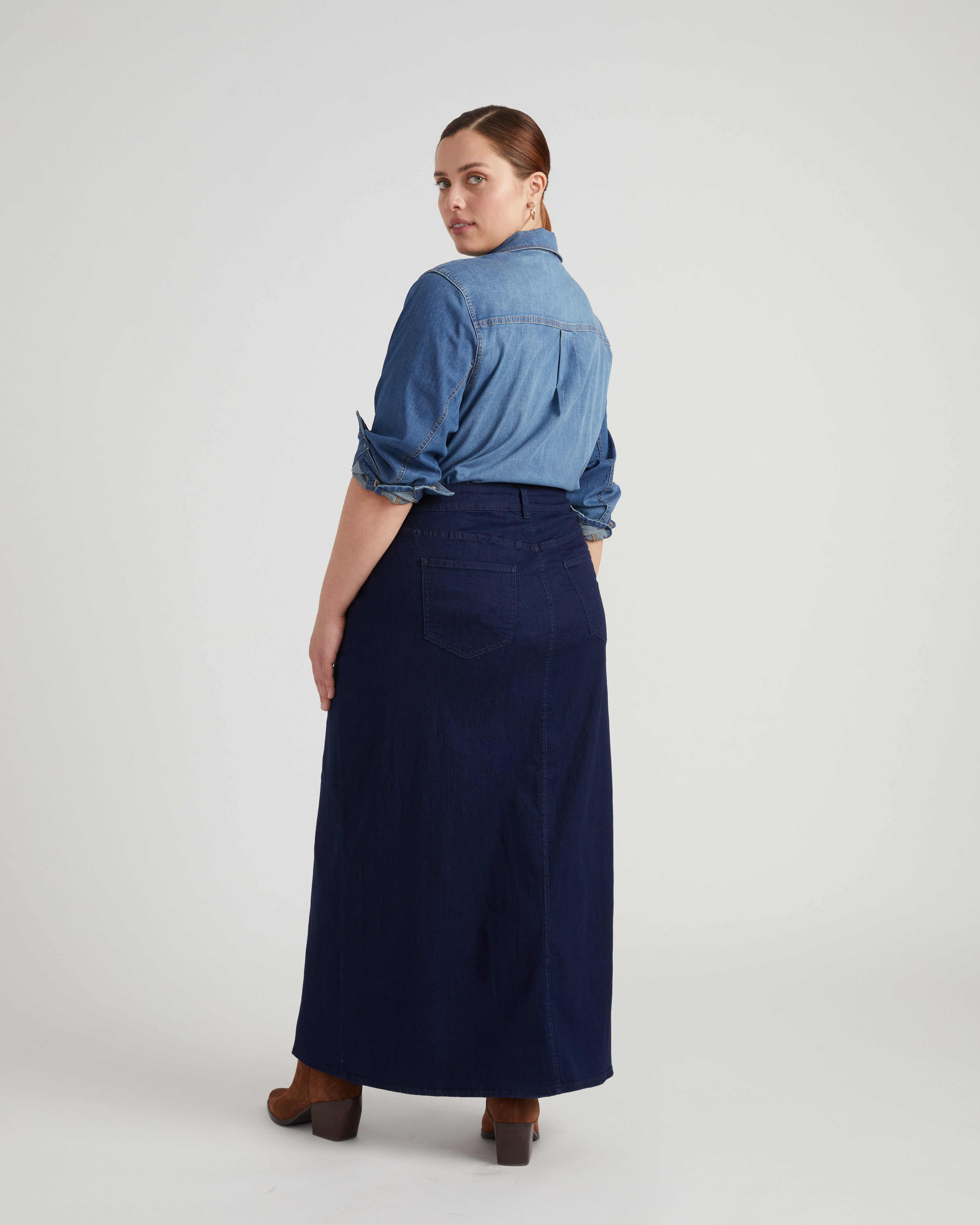 スカート Audire Roomy formal skirt (Dark navy) Elegant Navy Blue A-Line Skirt 3696# – Xiaolizi