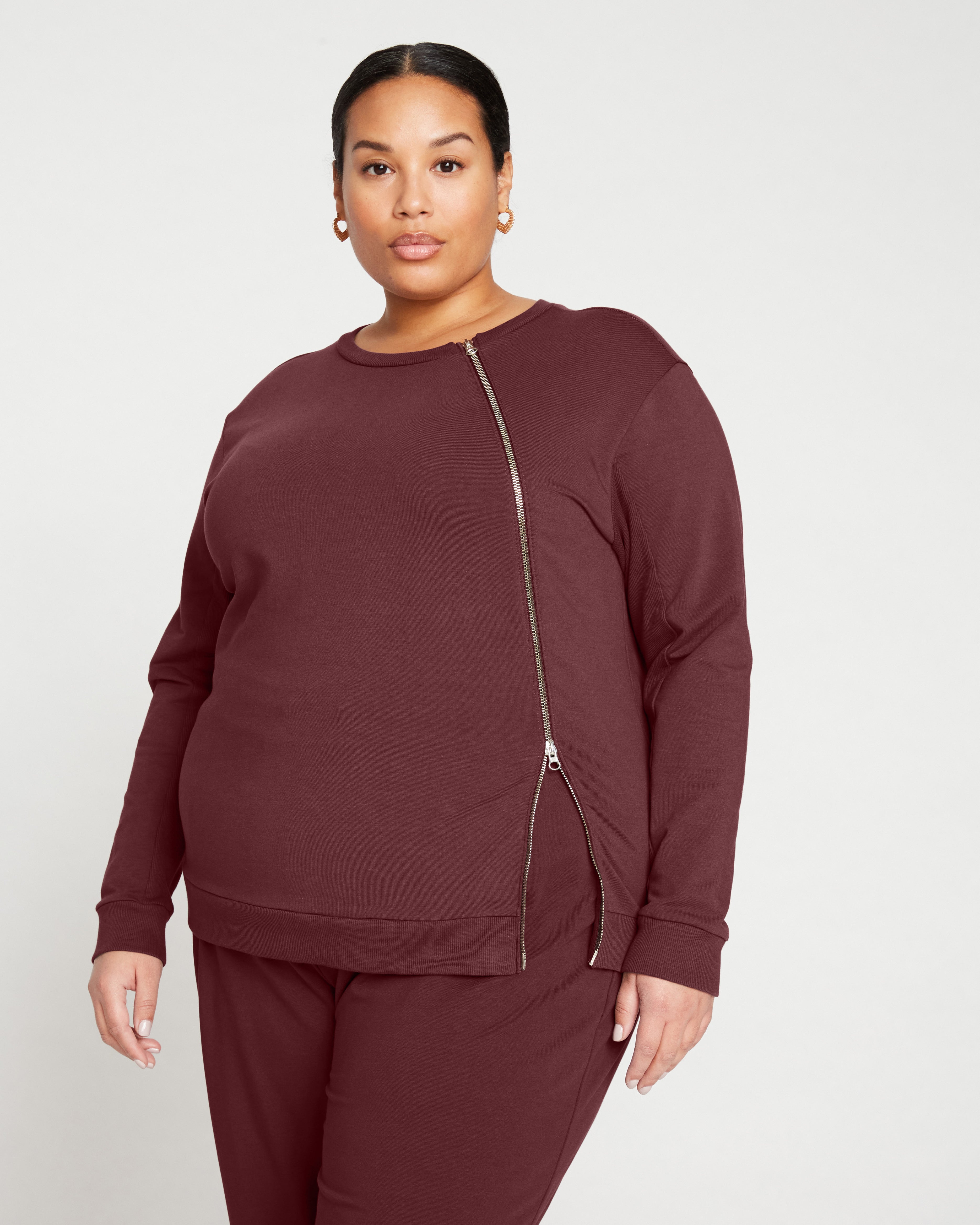 Meridien Zip Sweatshirt - Black Cherry – Universal Standard