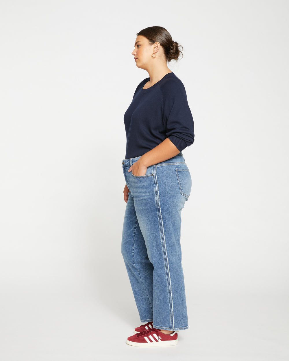 Elliot Mid Rise Tuxedo Stripe Jeans - Montana Blue