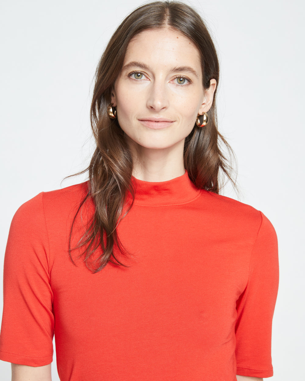 Modern Mock Neck Tee - Sanguinello