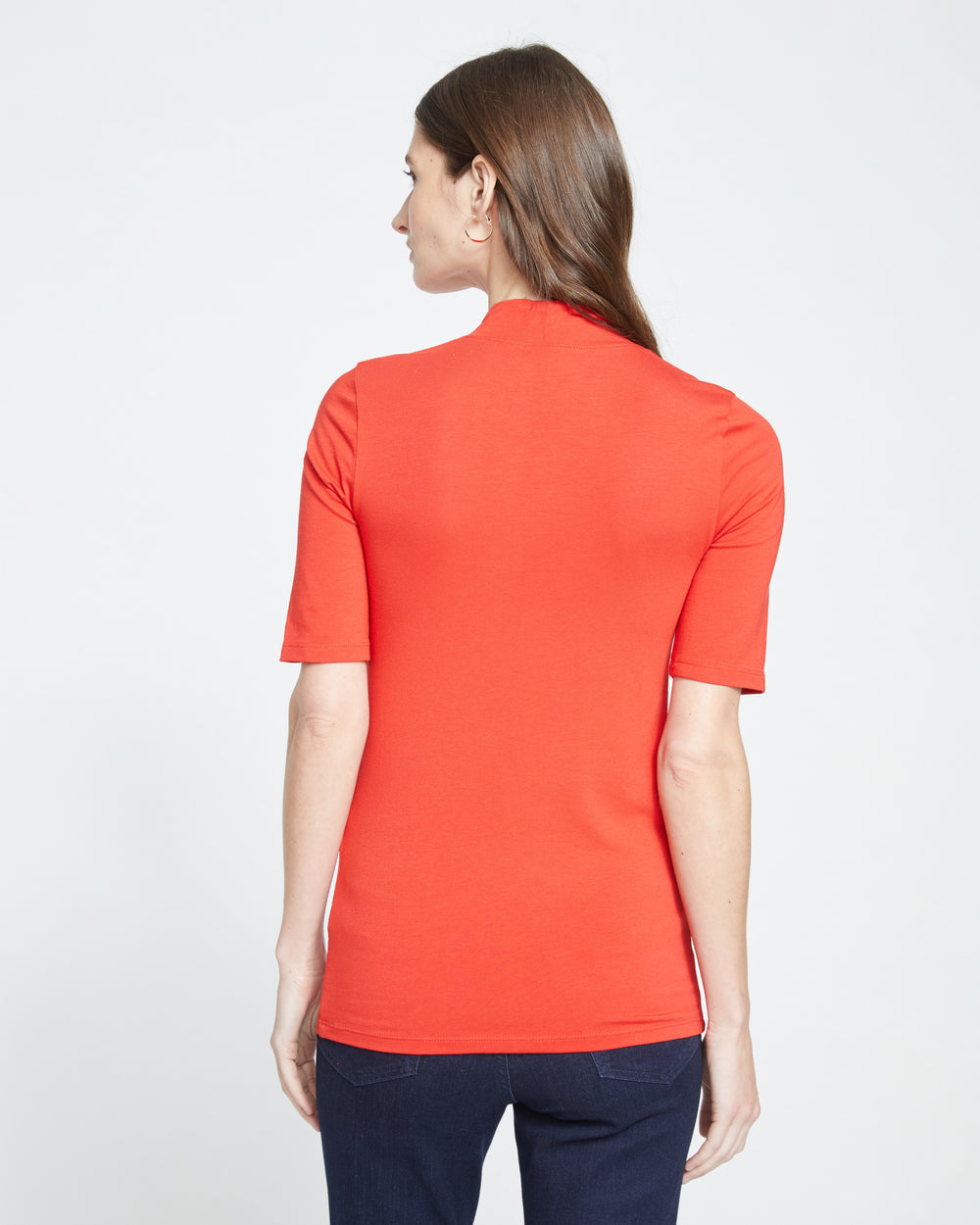 Modern Mock Neck Tee - Sanguinello