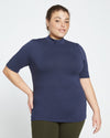 Modern Mock Neck Tee - Midnight