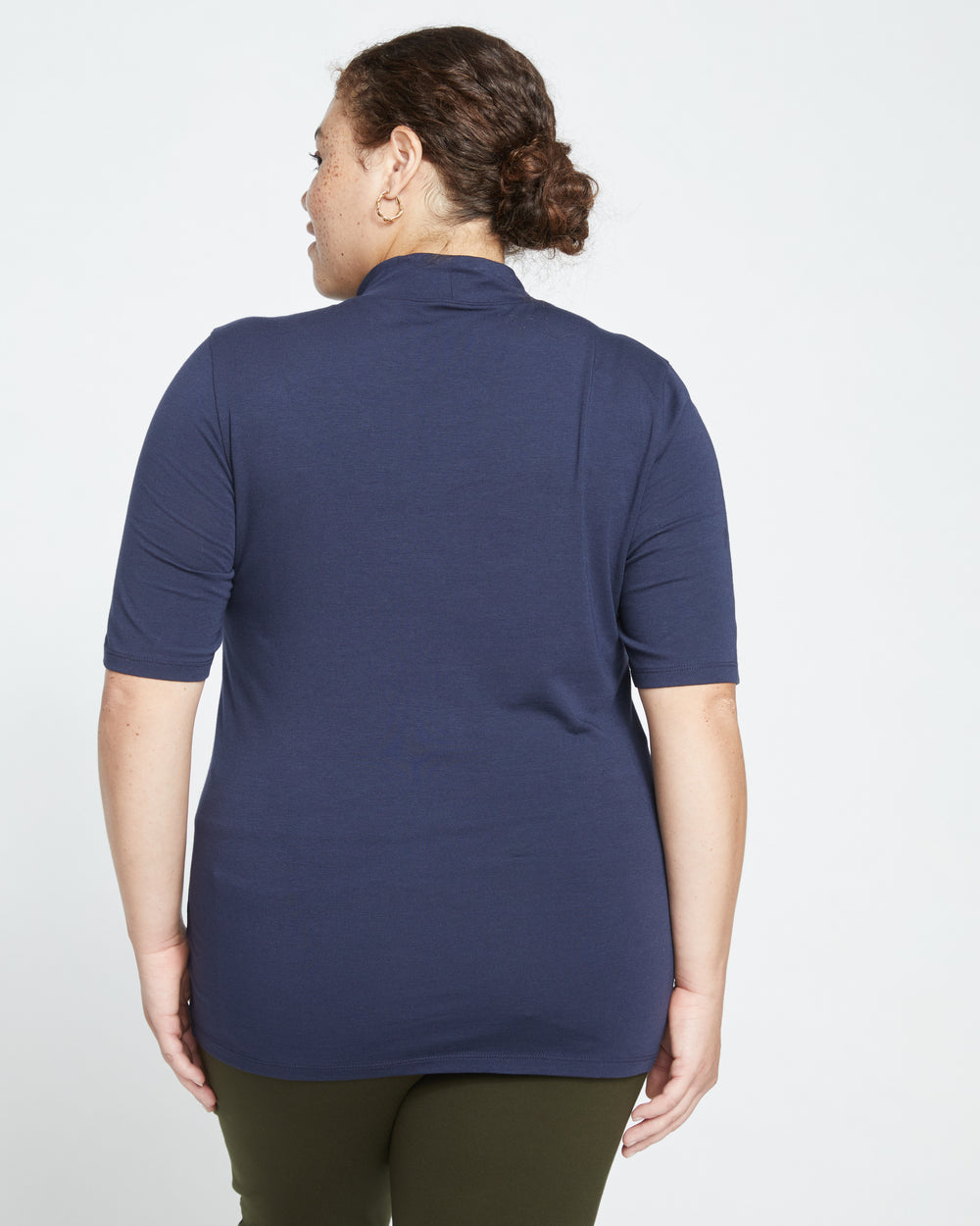 Modern Mock Neck Tee - Midnight