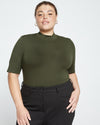 Modern Mock Neck Tee - Evening Forest
