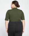 Modern Mock Neck Tee - Evening Forest
