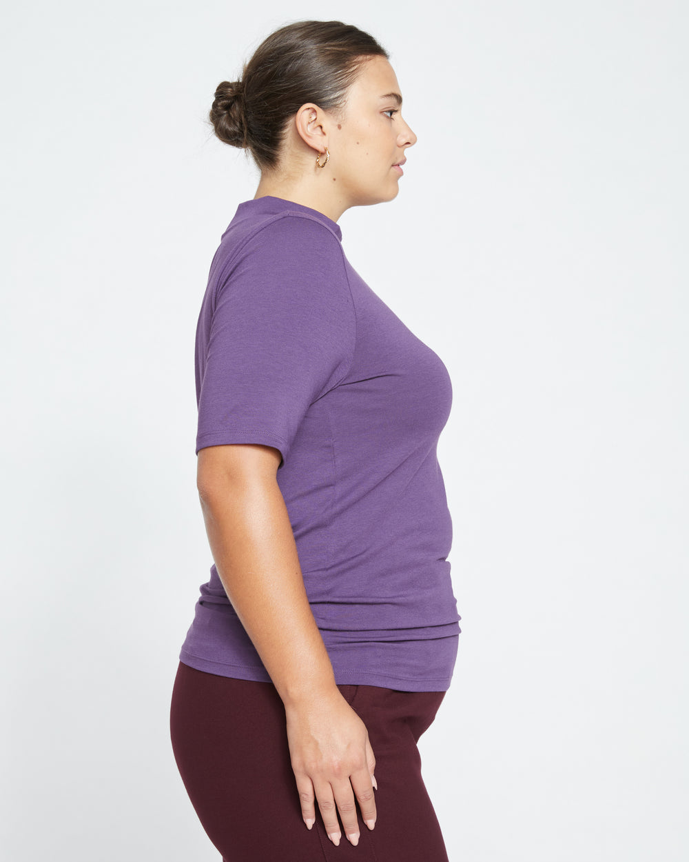 Modern Mock Neck Tee - Potion Purple