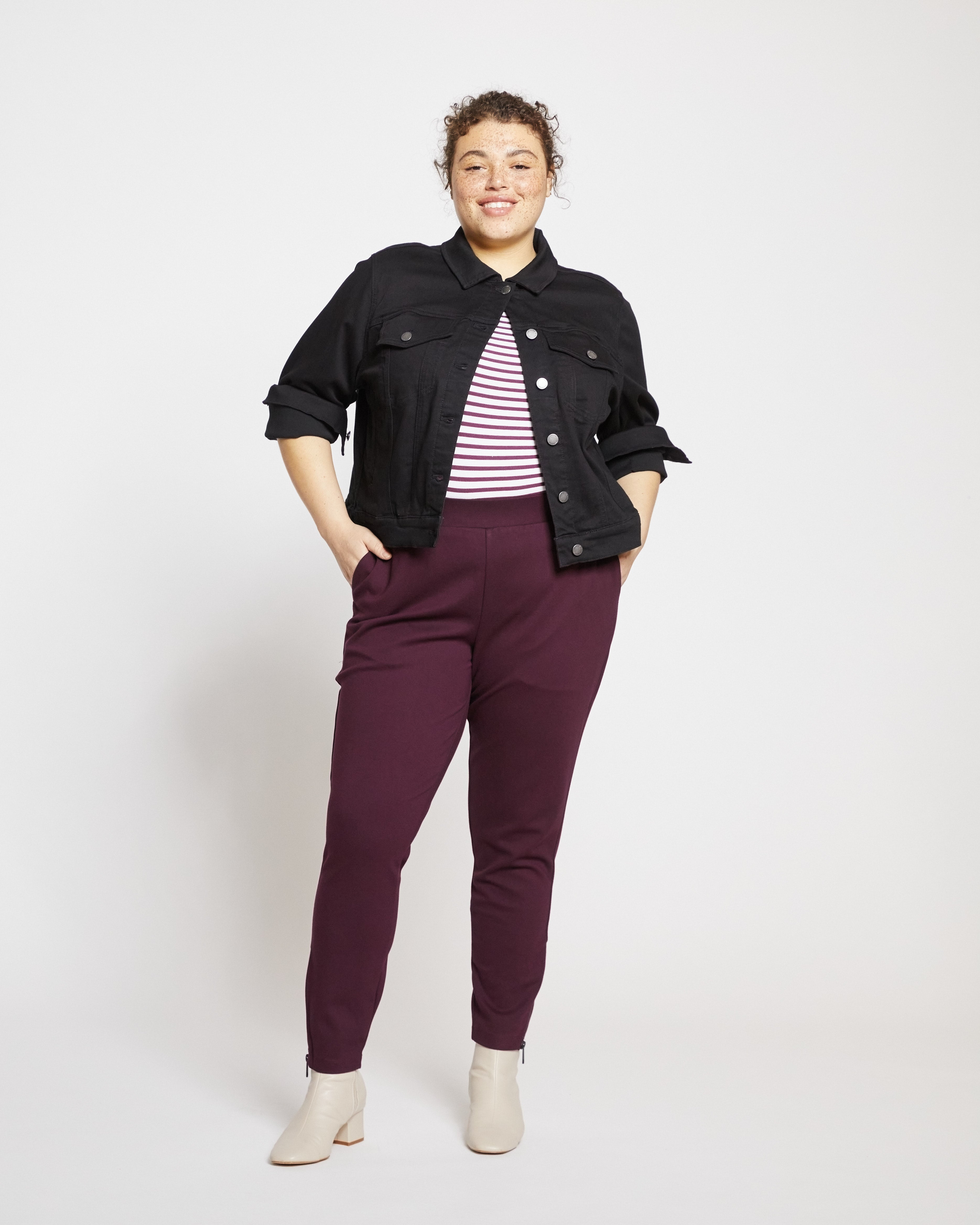 Minimalist Moro Pocket Signature Ponte Pants - Black Cherry