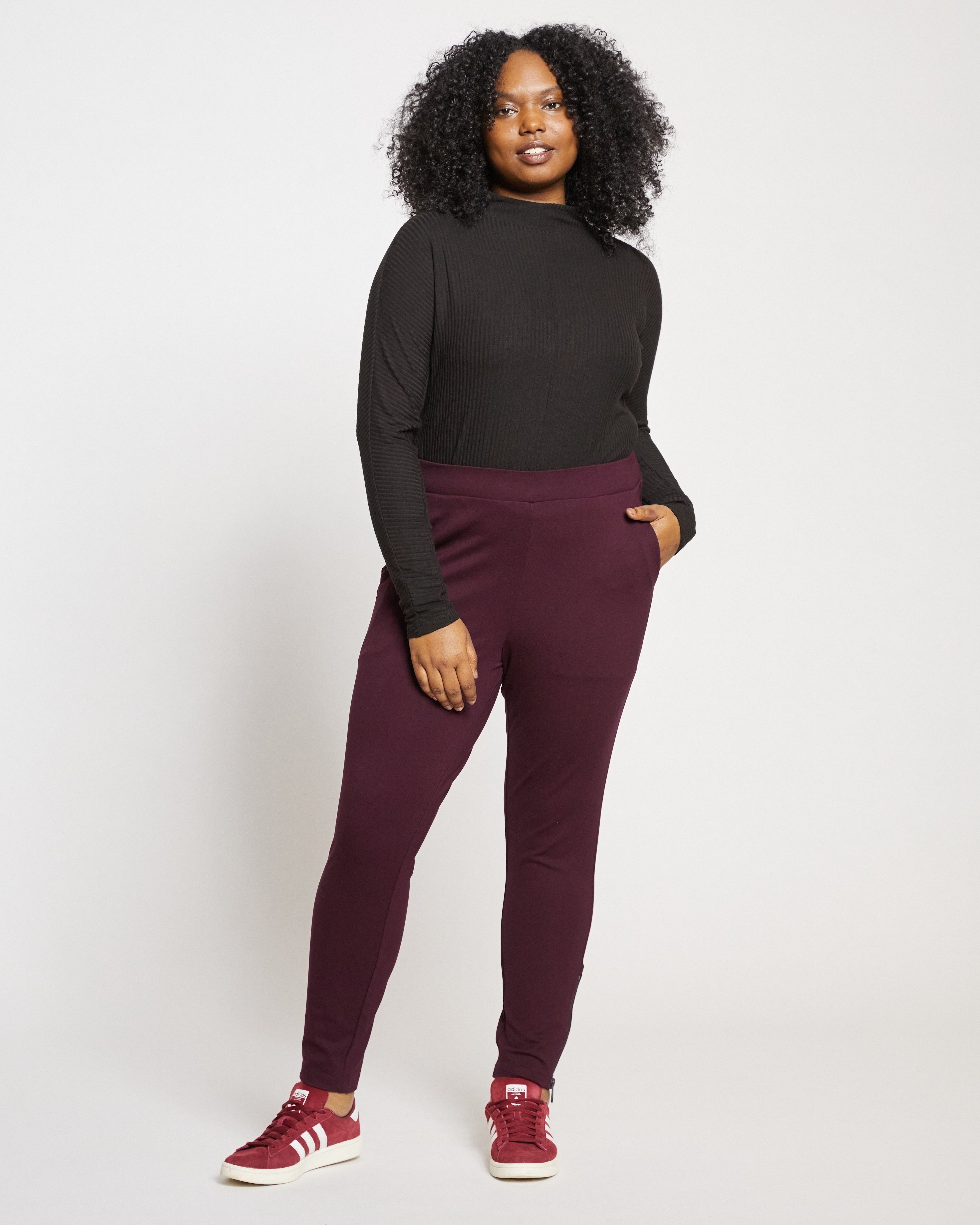 Minimalist Moro Pocket Signature Ponte Pants - Black Cherry
